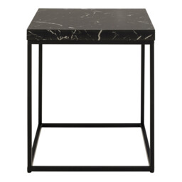 Baron Square Black Marble Effect Side Table - thumbnail 4