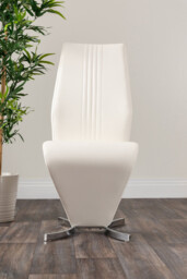 Sorrento 4 White High Gloss And Chrome Dining Table And 4 Luxury Willow Chairs Set - thumbnail 4