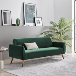 Teddy Green Velvet 3 Seater Sofa - thumbnail 2