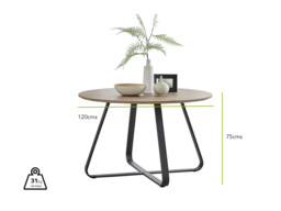 Santorini Brown Round Dining Table And 6 Murano Chairs - thumbnail 2