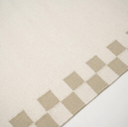 Matilda White & Beige Check Border Flatweave Rug - thumbnail 4