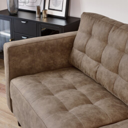 Jolene Brown Faux Leather 3 Seater Sofa - thumbnail 4