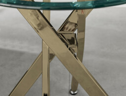 Novara Round Glass and Gold Side Table - thumbnail 3