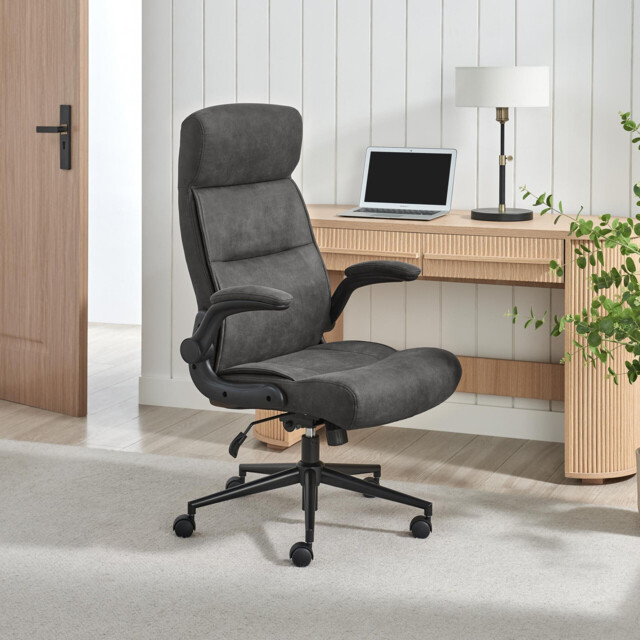 Greer Black Faux Leather Executive Swivel Office Chair - image 1