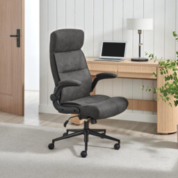 Greer Black Faux Leather Executive Swivel Office Chair