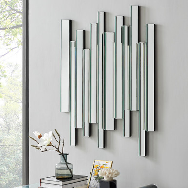 Crystalline Rectangle Modern Wall Mirror - image 1
