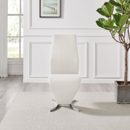 2x Willow White Faux Leather 'Z' Dining Chairs - thumbnail 4