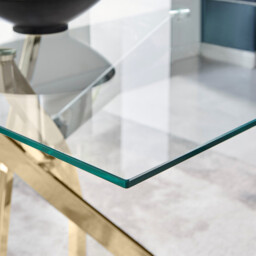 Leonardo 4 Gold Dining Table and 4 Pesaro Gold Leg Chairs - thumbnail 3