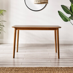 Lynton Rectangular Walnut Effect Wood 4 Seater Dining Table - thumbnail 3
