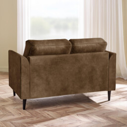 Logan Brown Faux Leather 2 Seater Sofa - thumbnail 3