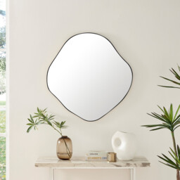 Vita Black Irregular Pebble Wall Mirror - thumbnail 1