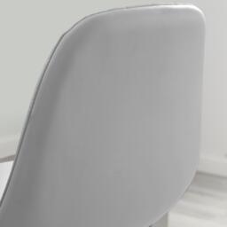 Furniturebox 2x Corona Grey Counter Stools Silver Legs, Faux Leather in Grey/Silver - Size: 42x96x47 cm - thumbnail 4