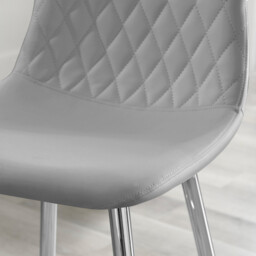 2x Corona Grey Faux Leather Counter Stools Silver Legs - thumbnail 3