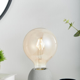 Kayla Grey Concrete and Smoked Glass Industrial Table Lamp - thumbnail 3