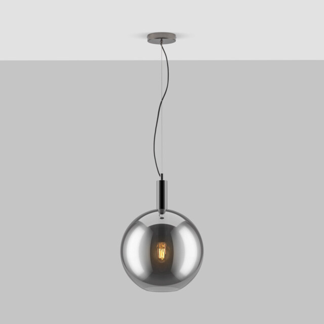 Emily Smoked Glass Pendant Ceiling Light - image 1