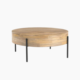 Rohan Round Solid Acacia Wood Coffee Table - thumbnail 3