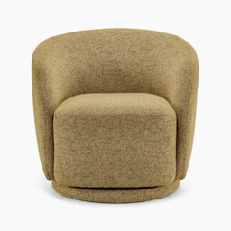 Romilly Mustard Yellow Fabric Swivel Accent Tub Chair - thumbnail 4