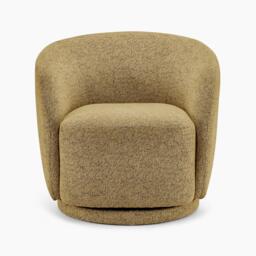 Furniturebox Romilly Mustard Yellow Fabric Swivel Accent Tub Chair, Polyester in Mustard/Yellow - Size: 67x74x75 cm - thumbnail 4