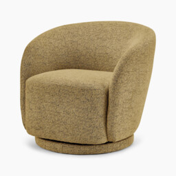 Romilly Mustard Yellow Fabric Swivel Accent Tub Chair - thumbnail 3