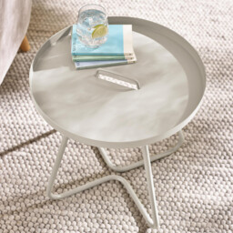 Lyon Cream Metal Garden Round Side Table - thumbnail 3