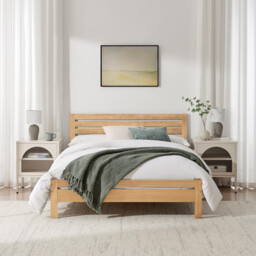 Declan Oak Solid Pine Double Bed Frame - thumbnail 2