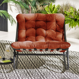 Hydra Black Metal & Orange Garden Rocking Chair - thumbnail 3