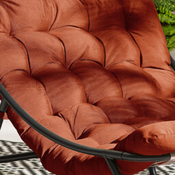 Hydra Black Metal & Orange Garden Rocking Chair - thumbnail 4