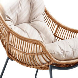 Tahiti Beige Rattan Indoor / Outdoor Chair with Footstool - thumbnail 4