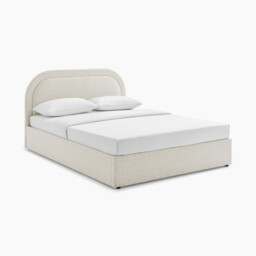 Freja Beige Boucle Fabric Ottoman Double Bed Frame - thumbnail 2