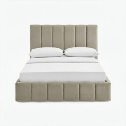 Trifle Taupe Velvet Ottoman Double Bed Frame - thumbnail 3