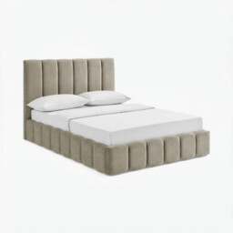 Trifle Taupe Velvet Ottoman Double Bed Frame - thumbnail 2
