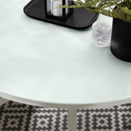 Nanterre Cream Metal & Glass 4-6 Seat Round Garden Dining Table - thumbnail 2