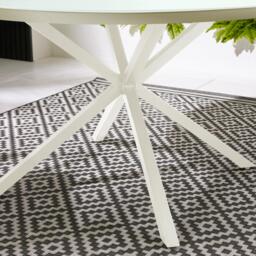 Furniturebox Nanterre & Glass 4-6 Seat Round Garden Dining Table, Metal in Cream - Size: 120x72x120 cm - thumbnail 3