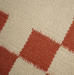 Matilda Beige & Red Check Border Flatweave Rug - thumbnail 3