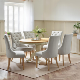Padstow Cream Wooden Extending Dining Table & 6 Belgravia Chairs - thumbnail 1