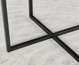 Adley Round Wood and Black Metal Storage 4 Seater Dining Table - thumbnail 4