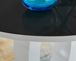 Giovani High Gloss And Glass 100cm Round Dining Table And 4 Lorenzo Chairs Set - thumbnail 3