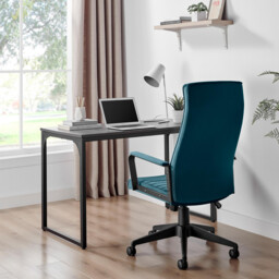 Centro Blue Velvet Reclining Office Chair - thumbnail 3