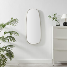 Elodie Gold Metal Large 120x50 Pebble Shape Wall Mirror - thumbnail 2