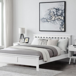 Azure White Solid Pine Double Bed Frame + Windsor Mattress - thumbnail 1