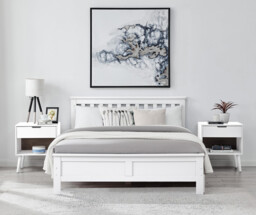 Azure White Solid Pine Double Bed Frame + Windsor Mattress - thumbnail 2
