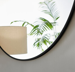 Emma Black Large Round Wall Mirror 100cm - thumbnail 4