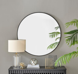 Emma Black Large Round Wall Mirror 100cm - thumbnail 3