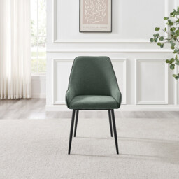 2x Beaumont Green Fabric Dining Chairs - thumbnail 4