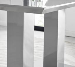 Imperia 6 Grey Dining Table and 6 Pesaro Silver Leg Chairs - thumbnail 3
