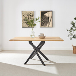 Leonardo Oak Veneer Dining Table & 6 Oak Masa Chairs - thumbnail 3