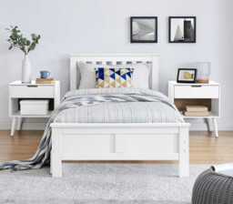 Azure White Solid Pine Single Bed Frame - thumbnail 2