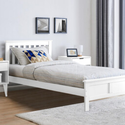 Azure White Solid Pine Single Bed Frame - thumbnail 1