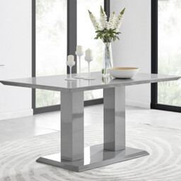Imperia Rectangular Grey High Gloss 6 Seater Dining Table - thumbnail 1