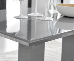 Imperia Rectangular Grey High Gloss 6 Seater Dining Table - thumbnail 2